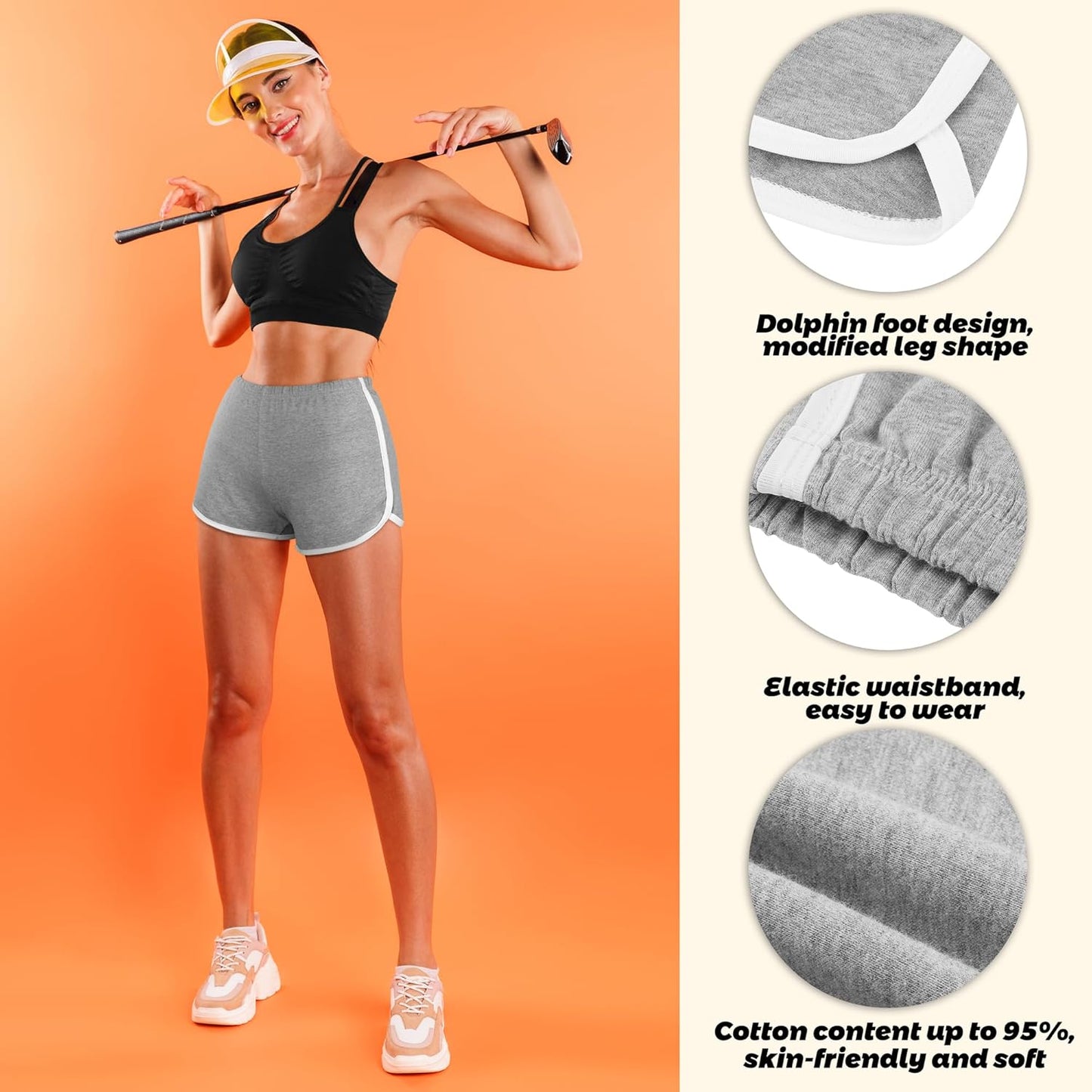3 Pack Women Cotton Sports Shorts Athletic Shorts Yoga Dance Summer Short Pants