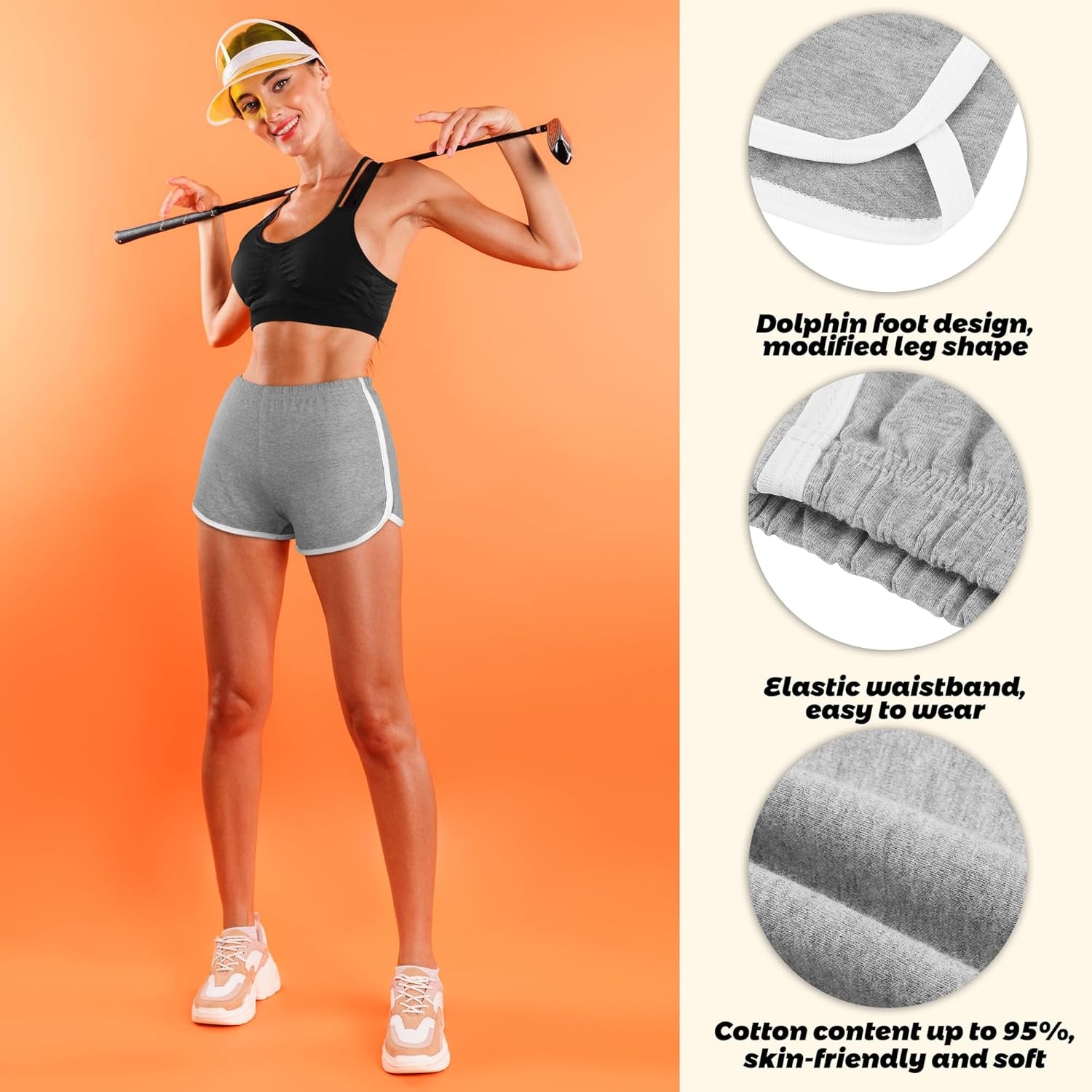 3 Pack Women Cotton Sports Shorts Athletic Shorts Yoga Dance Summer Short Pants