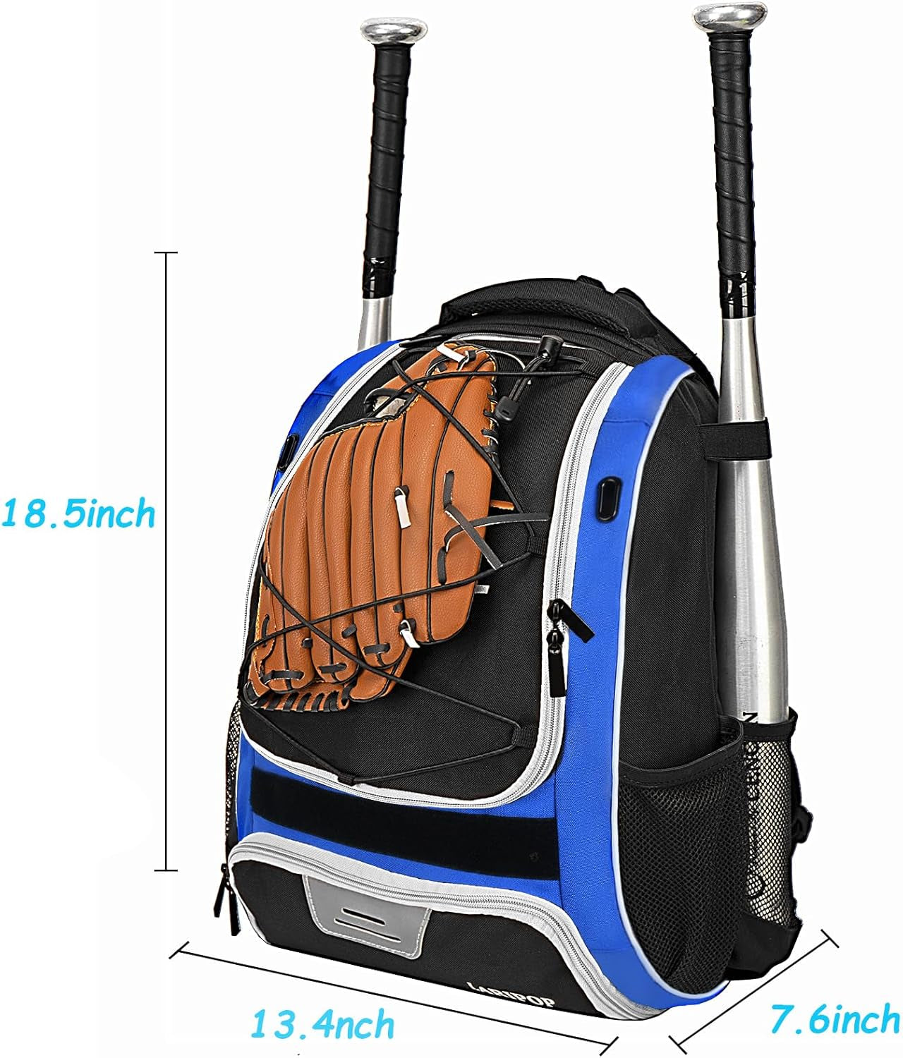 Youth Baseball Bag - Bat Backpack for Softball and T-Ball Gear with Separate Shoe Compartment