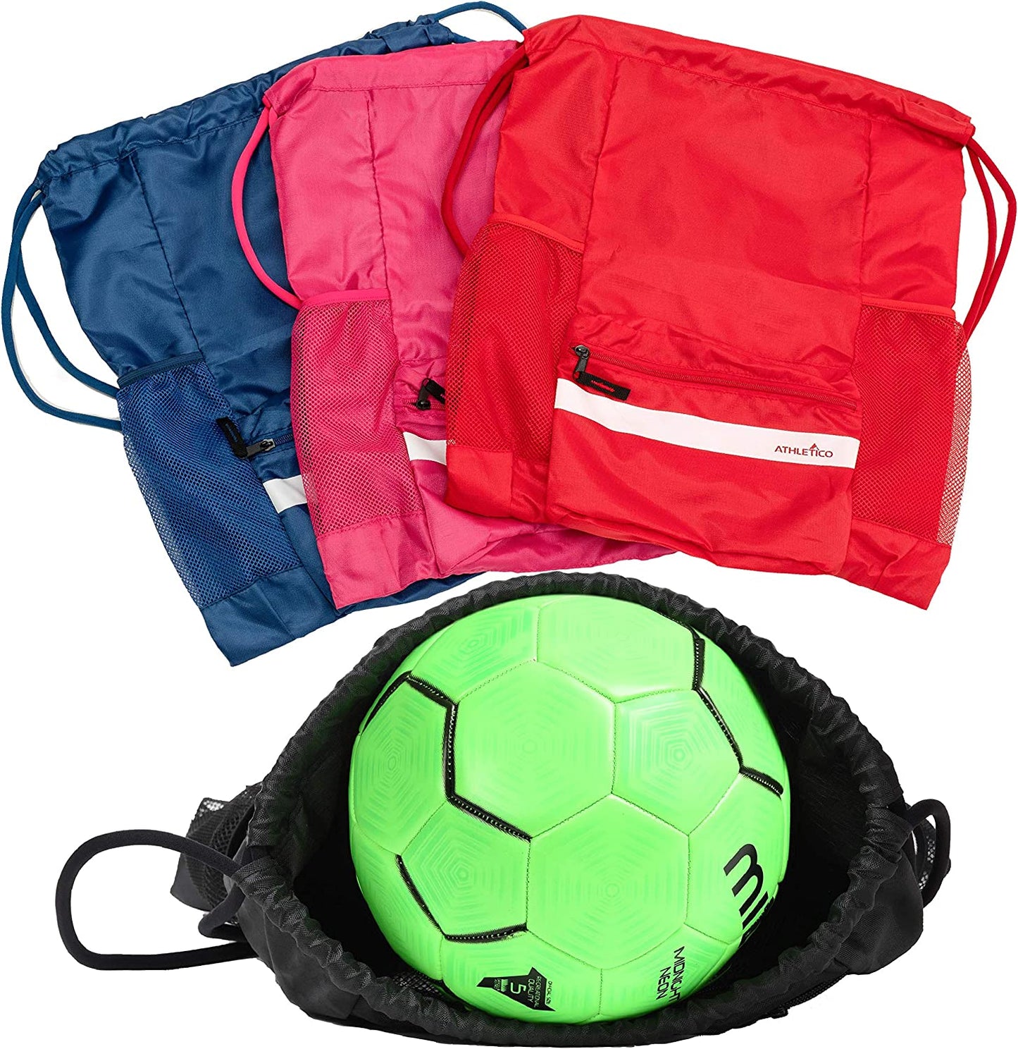 Drawstring Soccer Bag - Soccer Backpack for Boys or Girls Can Also Carry Basketball or Volleyball