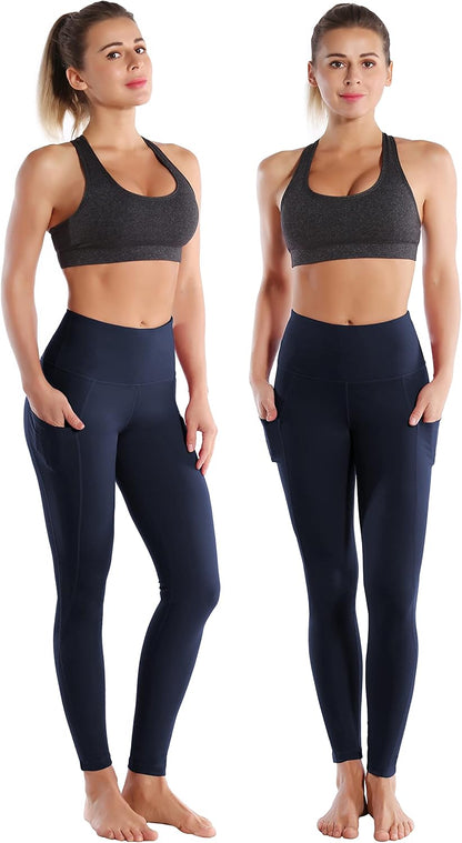 25"/26"/27"/28" Inseam Women'S Basic/Out Pockets High Waist Yoga Pants Stretchy Workout Pants