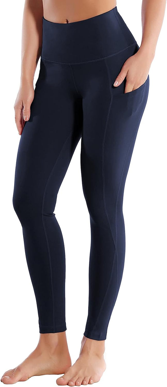 25"/26"/27"/28" Inseam Women'S Basic/Out Pockets High Waist Yoga Pants Stretchy Workout Pants